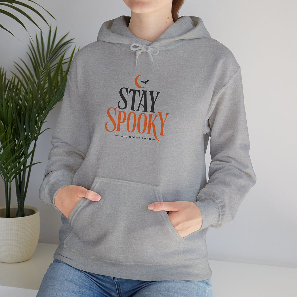 Thumbnail: Stay Spooky Hoodie – Halloween Cozy White Pullover