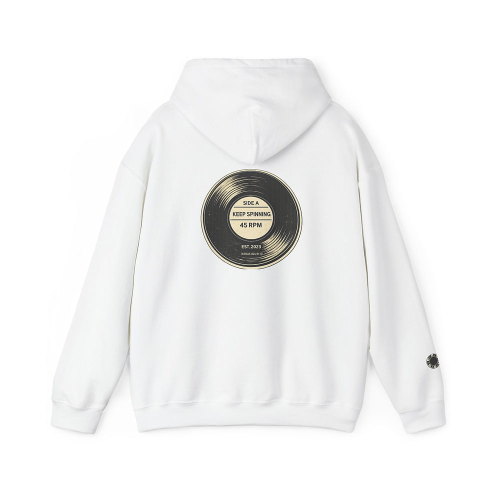 Thumbnail: Keep Spinning Vintage 45 RPM Hoodie — Retro Record Graphic Sweatshirt