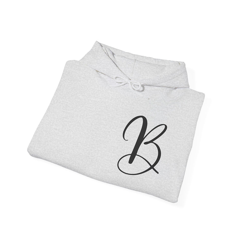 Thumbnail: Printed Monogram 'B' Script Hoodie – Elegant Initial Pullover