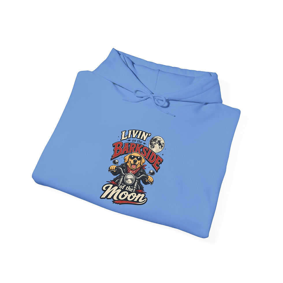 Thumbnail: Moonlit Dog Hoodie — "Livin' for the Moon" Chest Print