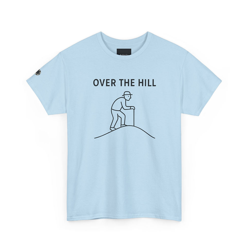 Thumbnail: Over The Hill T-Shirt – Funny 50th Birthday Tee with Walking Stick Illustration