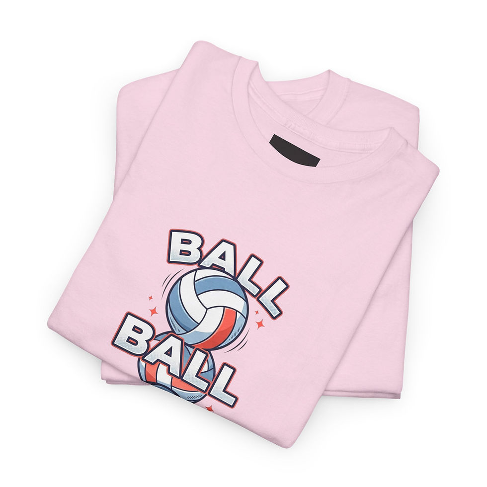 Thumbnail: Volleyball 'BALL BALL BALL' Graphic Tee — Retro Sport Volleyball Shirt