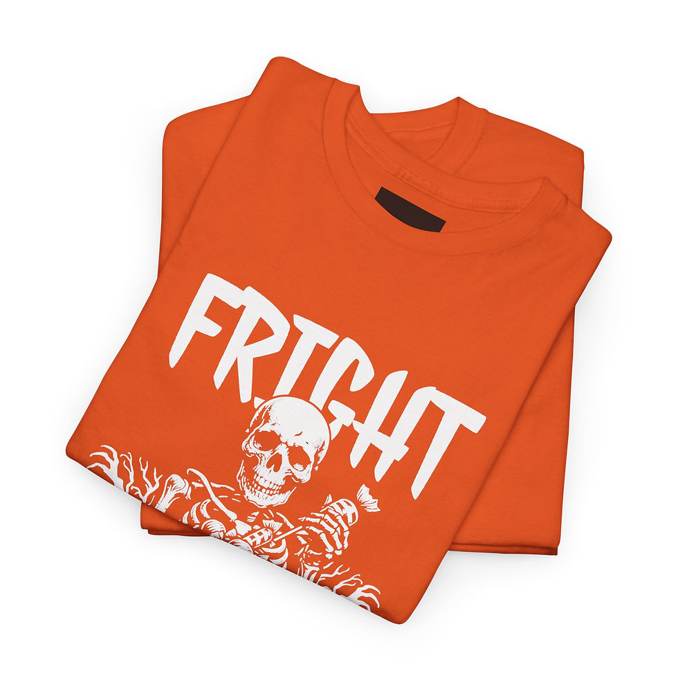 Thumbnail: Fright Night T-Shirt — Spooky Skull & Pumpkin Halloween Tee