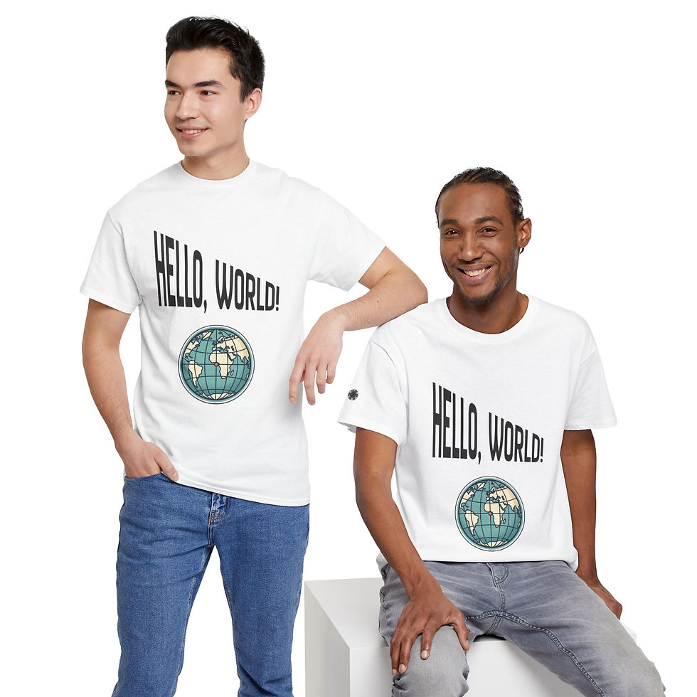 Thumbnail: HELLO WORLD Globe T-Shirt — Global Travel & Tech Welcome Tee