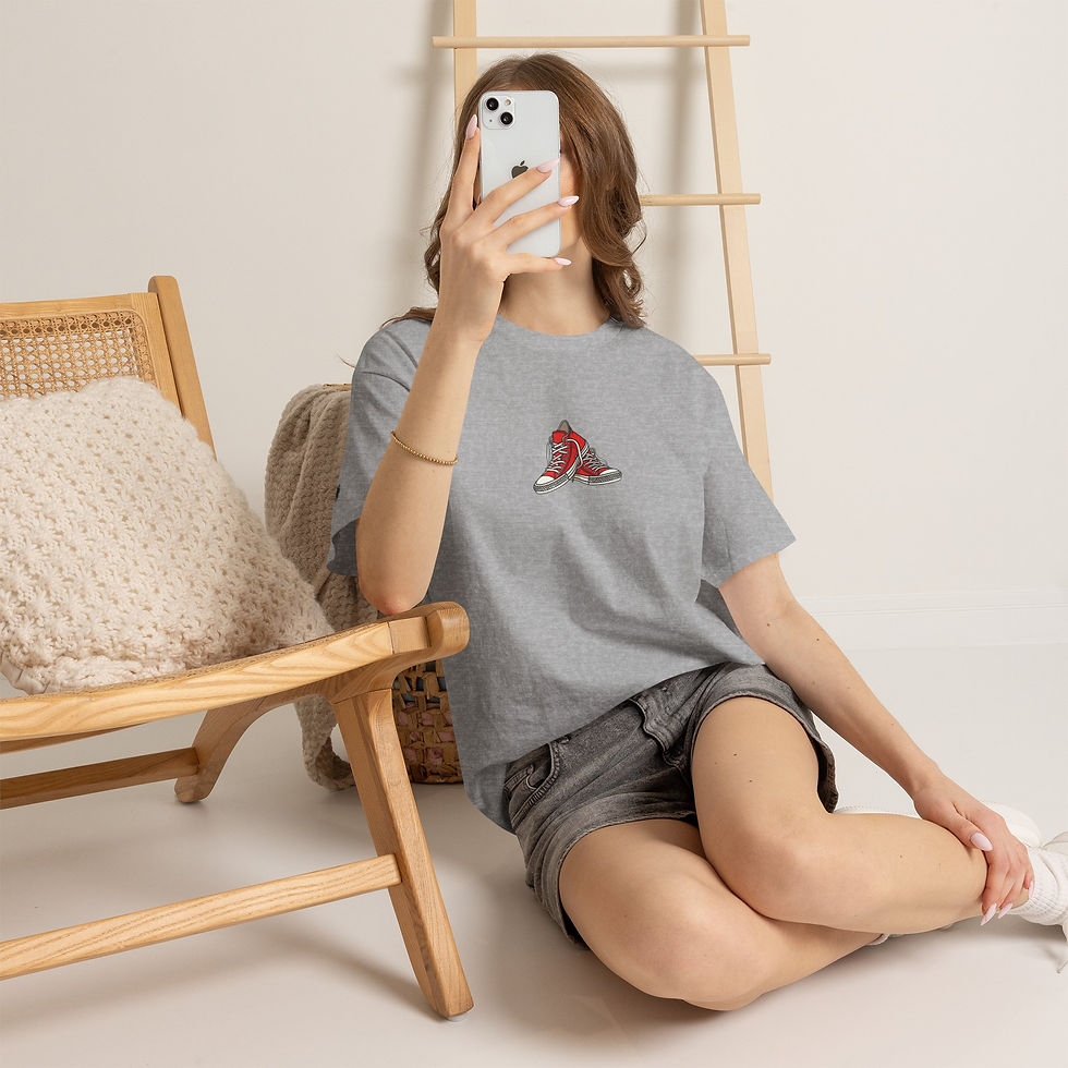 Thumbnail: Sneaker Sketch Tee — Red Retro Sneaker Graphic T-Shirt
