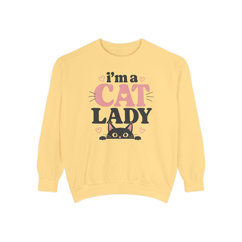 L/S Cat Lady Sweatshirt in Assorted Colors