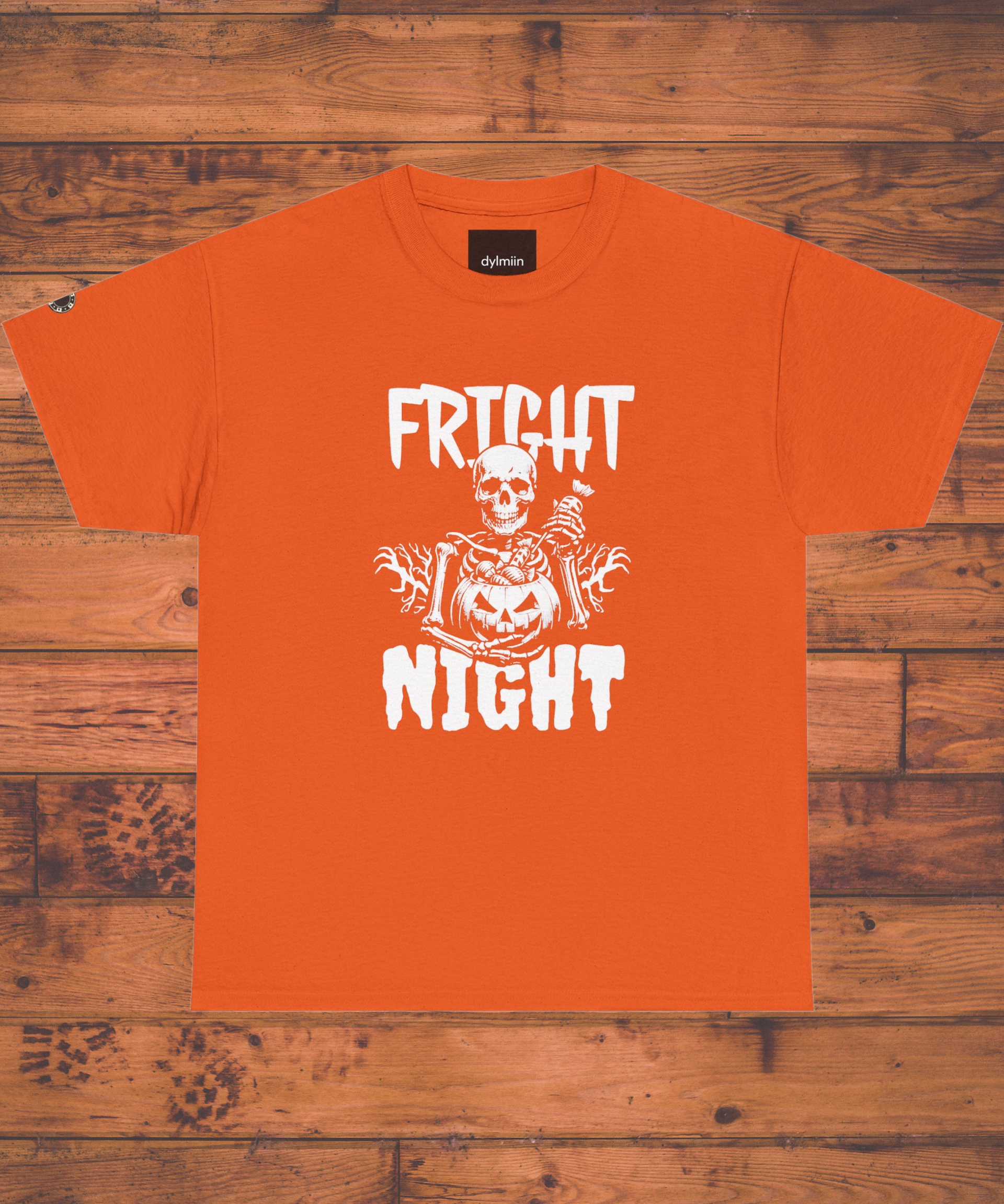 Orange Fright Night on s/s tee