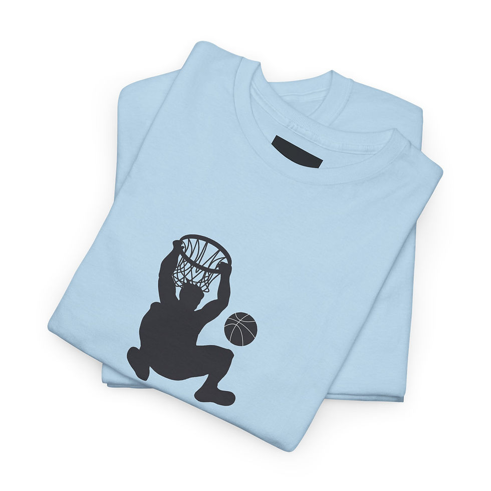 Thumbnail: T-Shirt — Minimal Shadow Figure Graphic Tee (Basketball Motif)