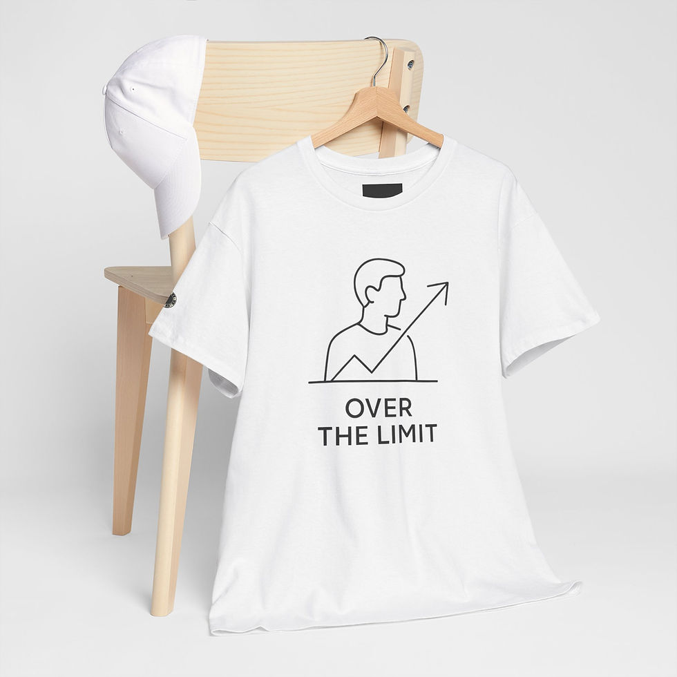 Thumbnail: Over The Limit T-Shirt — Minimal Line Art Motivational Tee