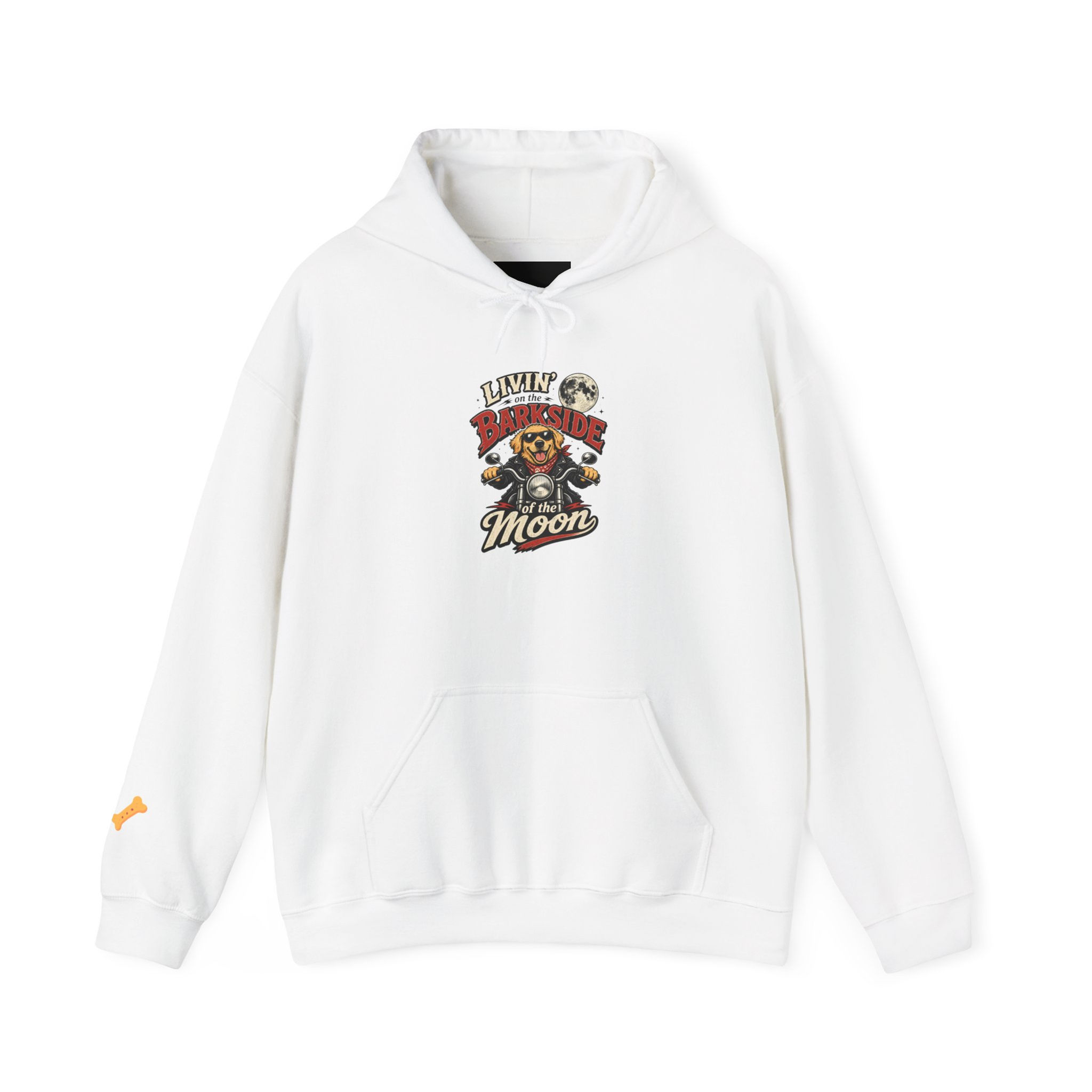 Moonlit Dog Hoodie — "Livin' for the Moon" Chest Print