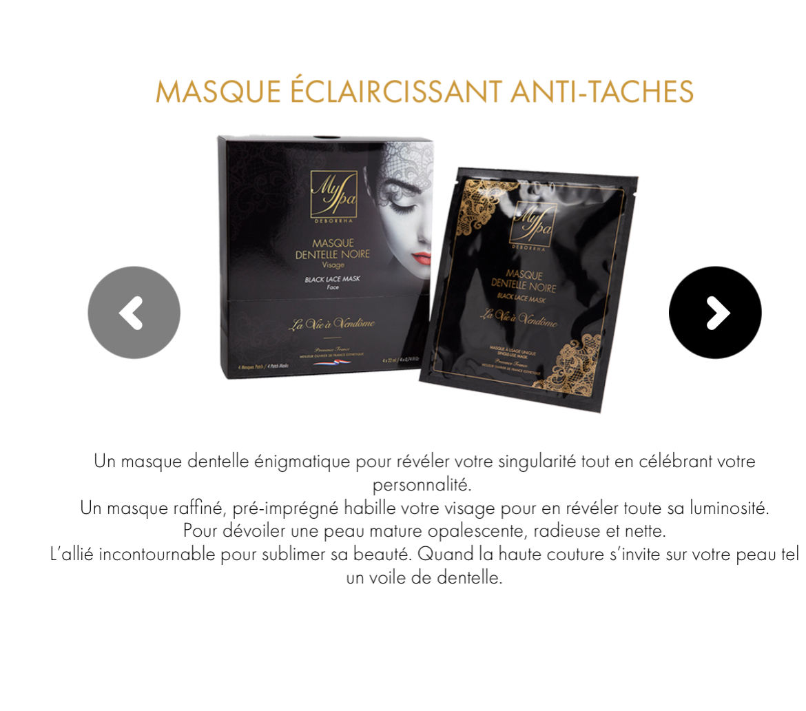 Masque visage dentelle lot de 4 