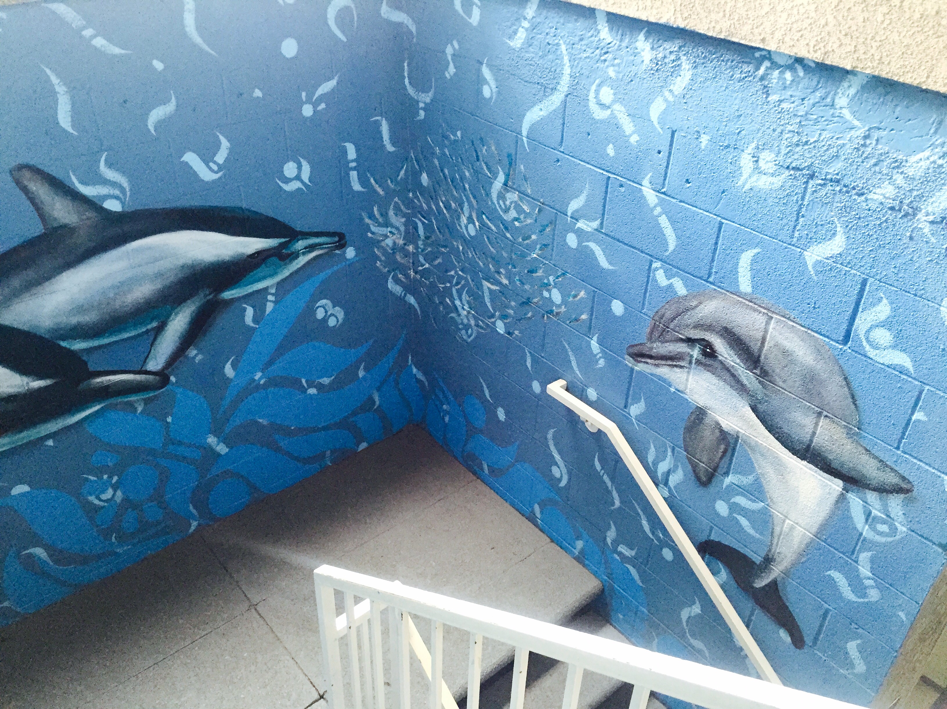 Dolphin Staircase Mural