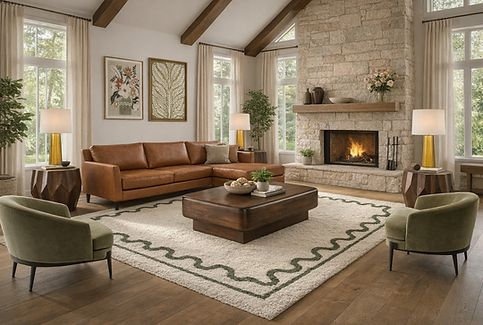 Midcentury Modern Living Room with an updated twist