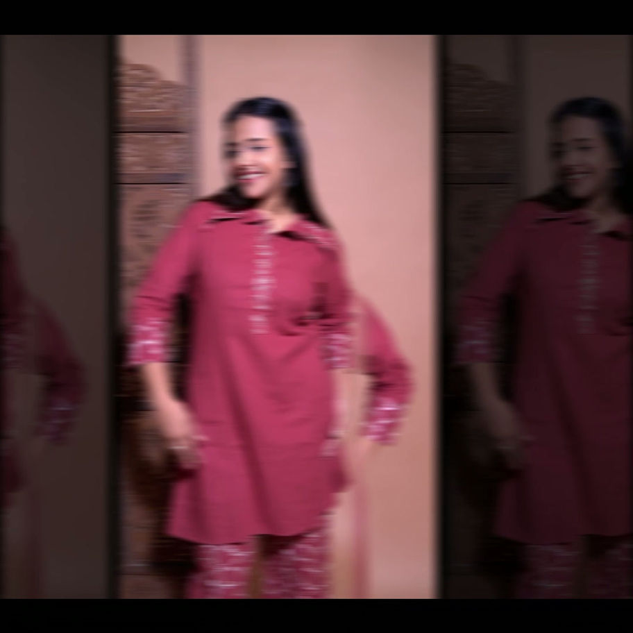 Linen Cotton Brick Red Co-Ord Set