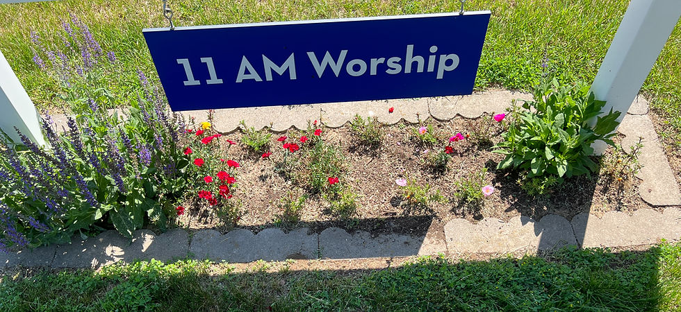 Thank you to Sharon Utesch who added more color to our outdoor sign landscaping!