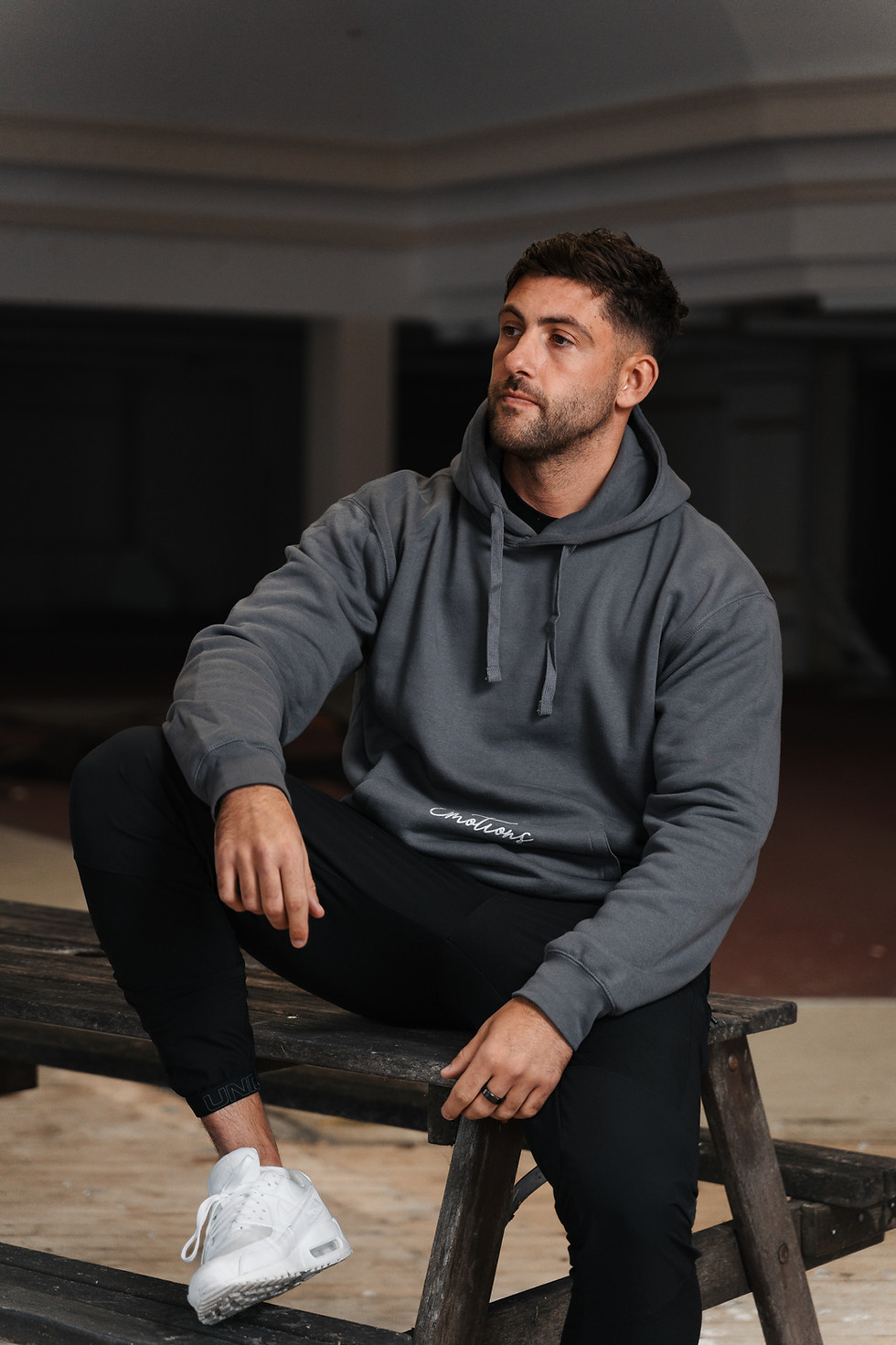 Close-up of grey hoodie fabric texture highlighting softness and durability