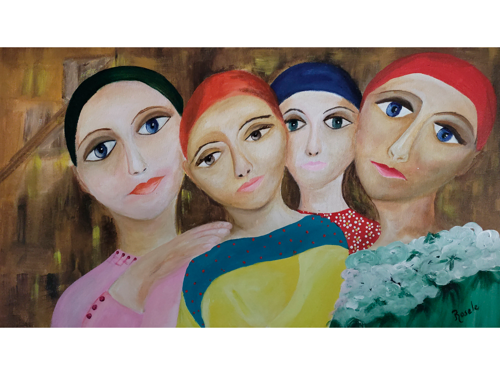 Meninas de Lenços Coloridos