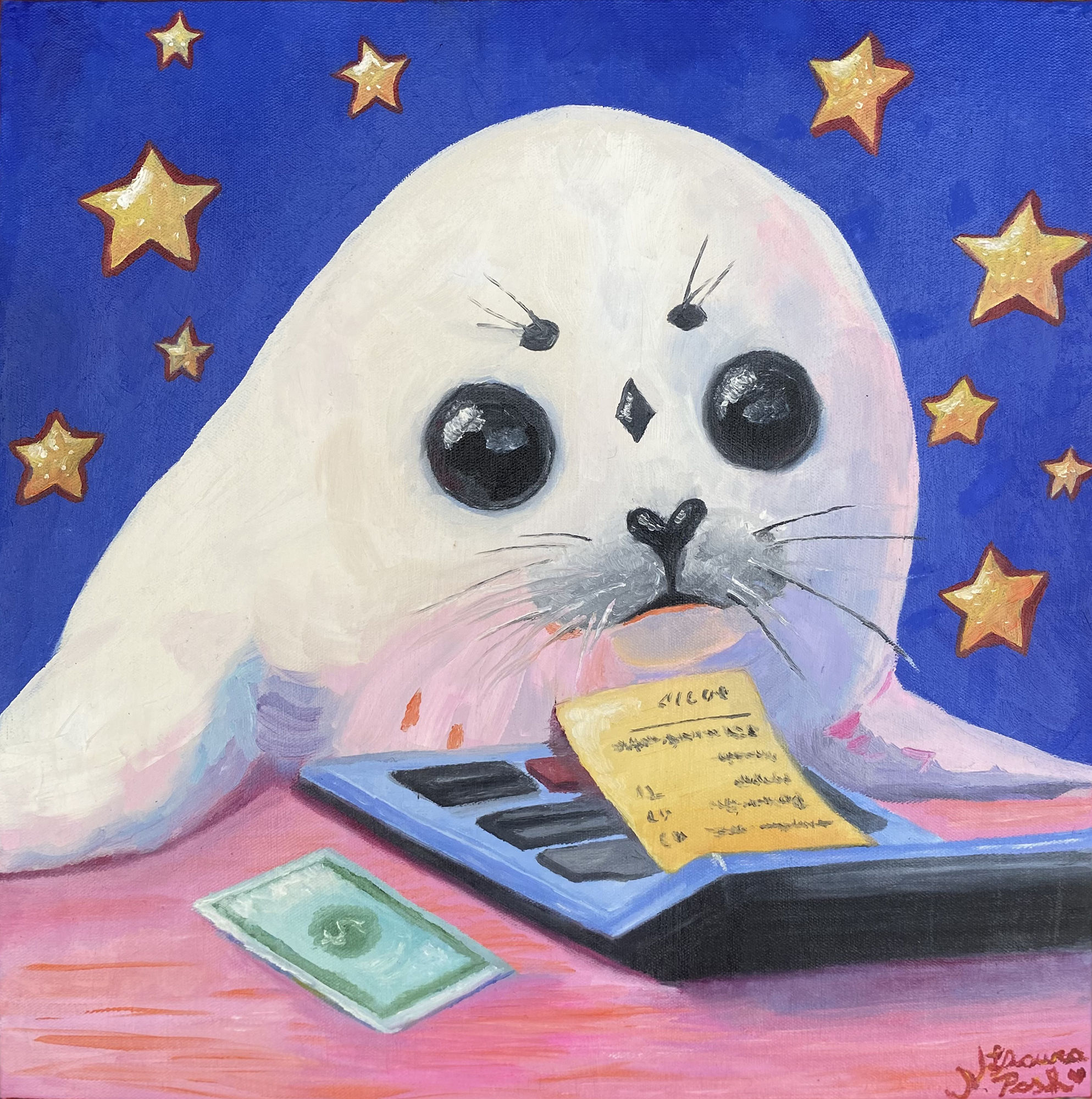 Foca pagando suas contas