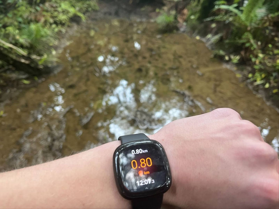 Wasting no time introducing ourselves to the mud.