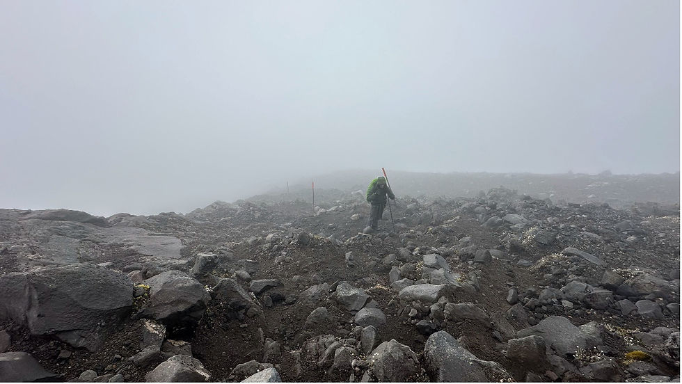 Me realising that, we infact had a steep slope ahead of us.