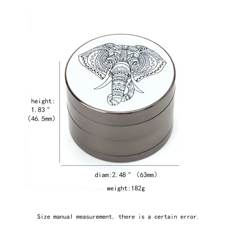 Thumbnail: 1pc 4-Layer Elephant Pattern Grinder