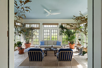 Garden room with palms and steel windows, Litchfield CT