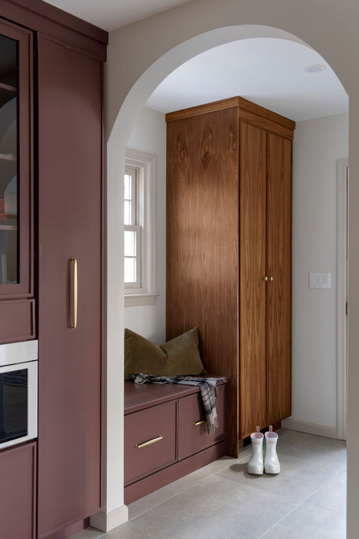 Mudroom entryway with built-in storage