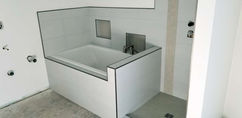 Tile bathtub