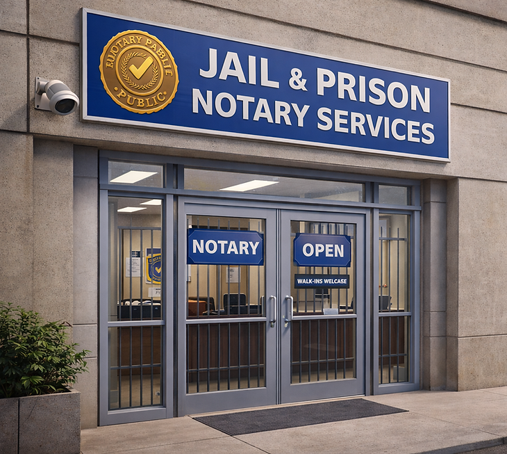 Jail Notary services, Prison, Jail, Inmate Notary services