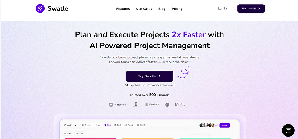 Swatle recognized by Research.com as a top business software platform for AI-powered project management.
