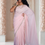 Thumbnail: Baby Pink Georgette Saree with Beige Zari Border