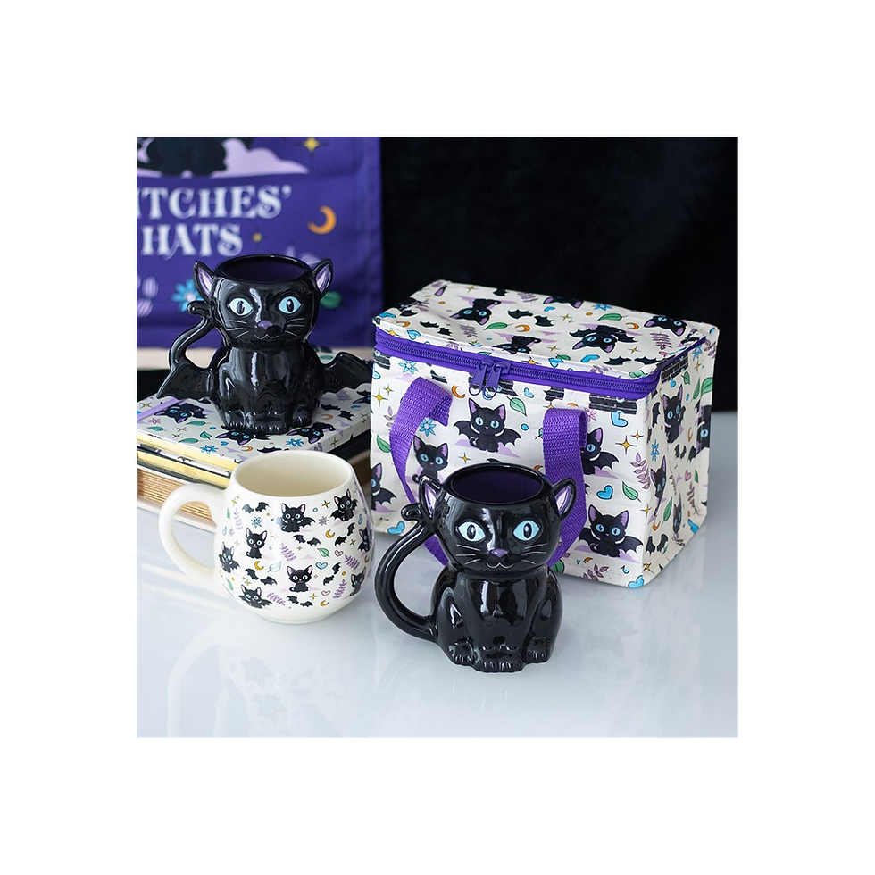 Thumbnail: Cute and Creepy Cat Print Lunch Bag