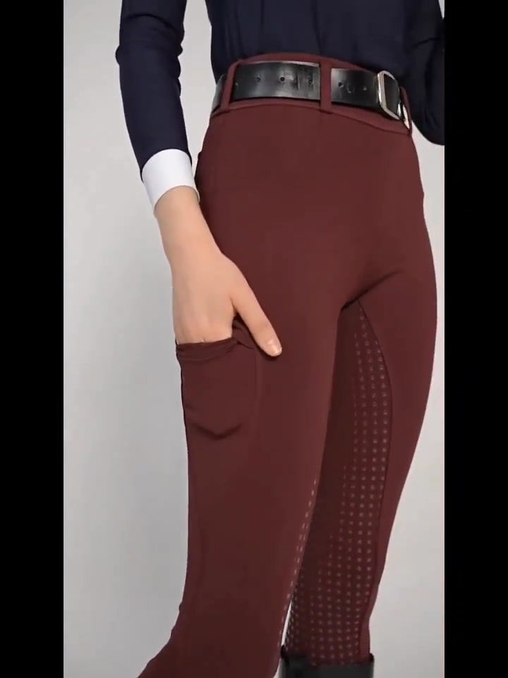 Thumbnail: Burgundy Women'S Equestrian Breeches