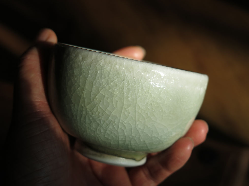 Thumbnail: Handmade Wood Ash Crackled-Effect Teacup, 110ml