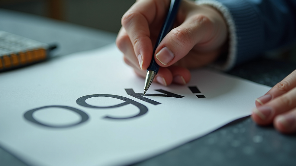 Close-up view of design elements in logo creation