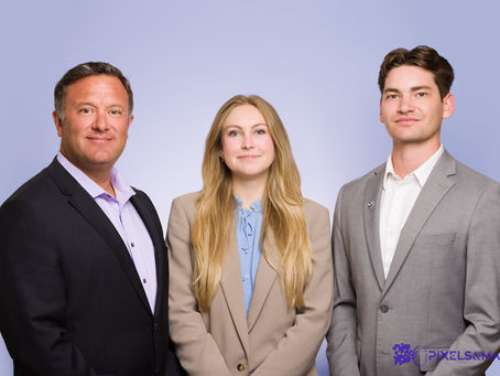 3 person corporate headshot