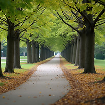 driveay with trees lining both sides