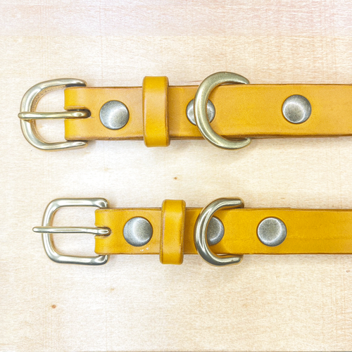 本革首輪/イエロー | 犬一印