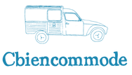 logo bleu Cbiencommode illustrant l'Acadiane Josiane