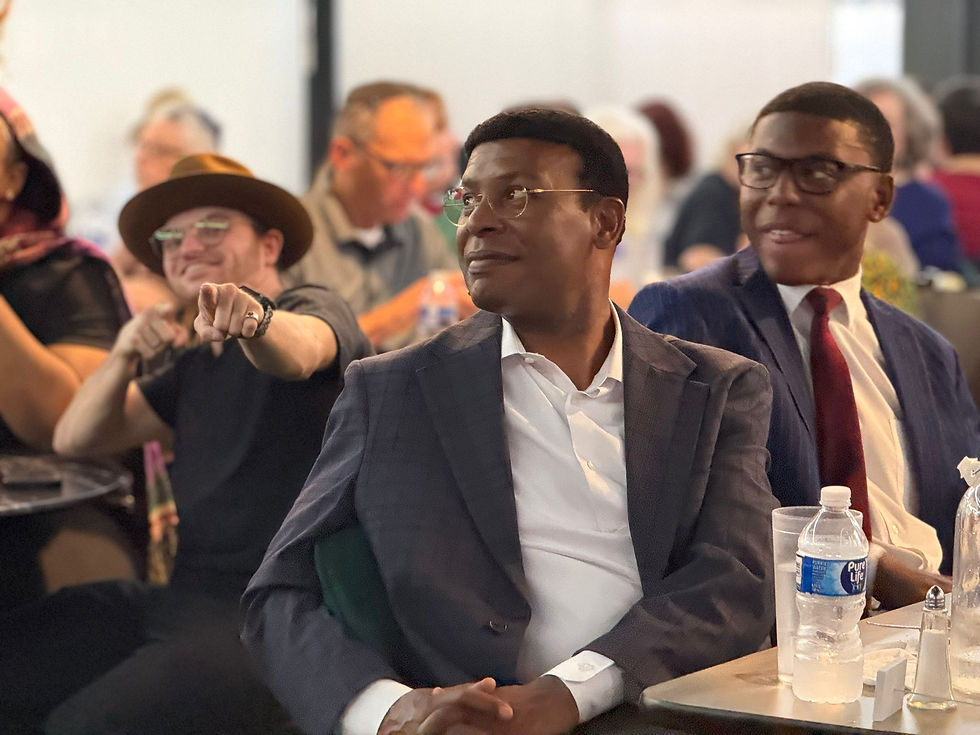 Norfolk Mayor Kenny Alexander with his sons, supporting the Jewish community.