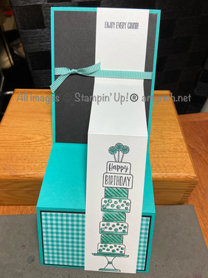 Stacked Cake Z-fold card - open