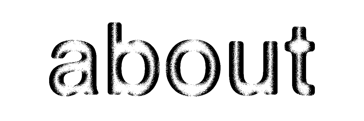 animated text reading 'about'