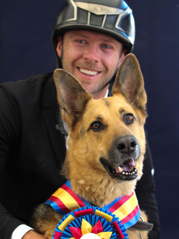 Chris Fellers and his dog, a German Shepherd named Samantha