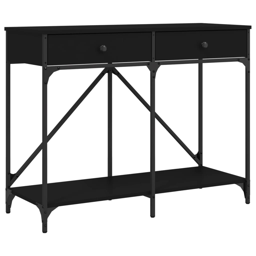 Конзолна маса черна 100x39x785 см инженерно дърво