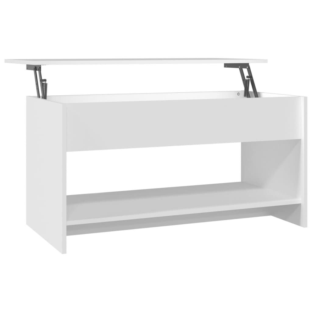 Кафе маса бяла 102x50x525 см инженерно дърво