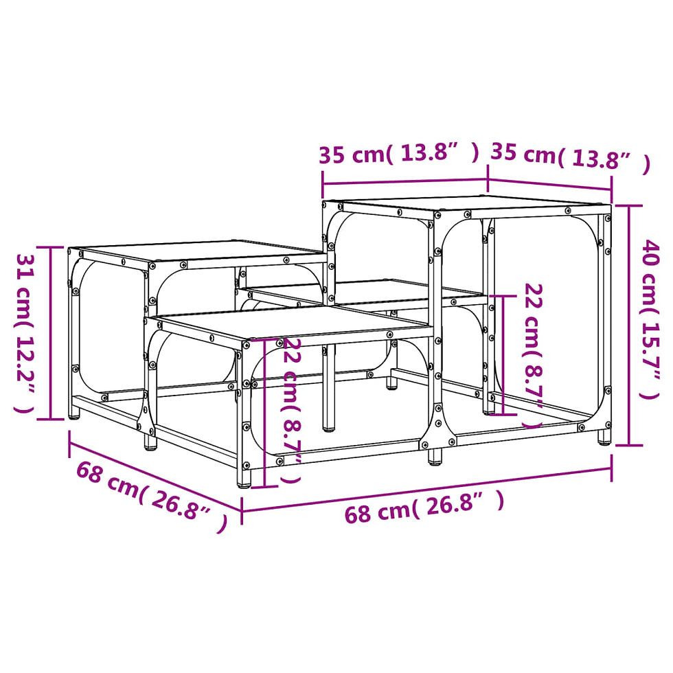 Миниатюра: Кафе маса черна 68x68x40 см инженерно дърво