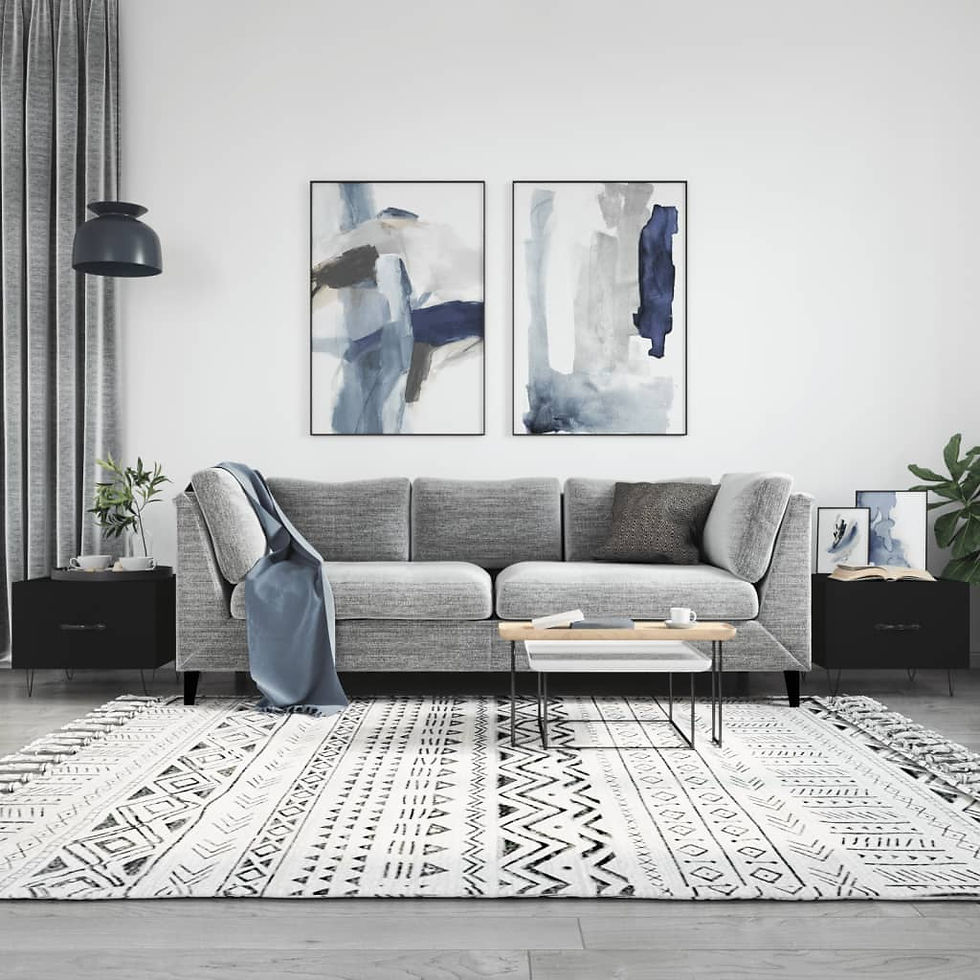 Миниатюра: Кафе маси 2 бр черни 50x50x40 см инженерно дърво