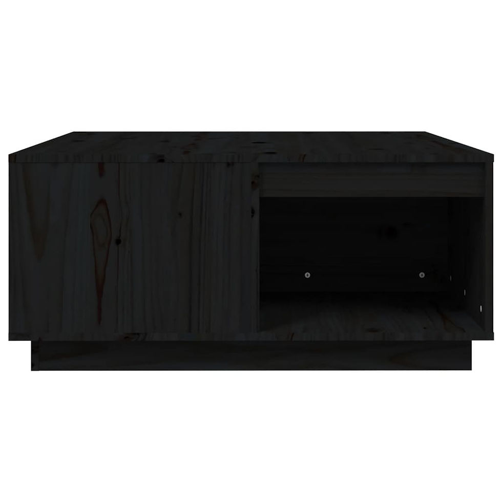 Миниатюра: Кафе маса черно 80x81x365 см борово дърво масив