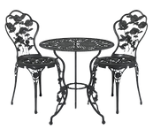 Dafini - градинска маса с 2 стола от желязо в черно - дизайнерски мебели 