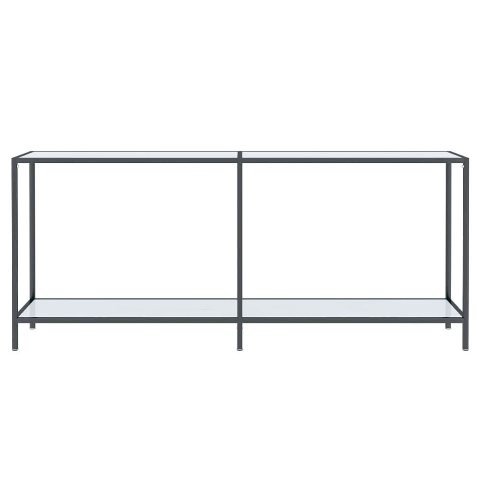 Миниатюра: Конзолна маса бяла 180x35x755 cм закалено стъкло
